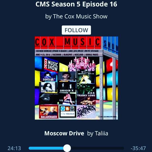 ‘Moscow Drive’ @ Cox Music Show на радио ‘Beyond The Dawn’ 📻
